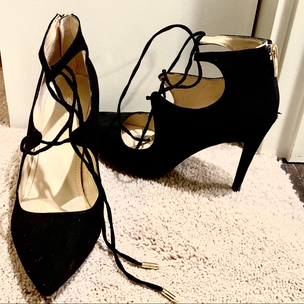 Black Lace Up Heels
